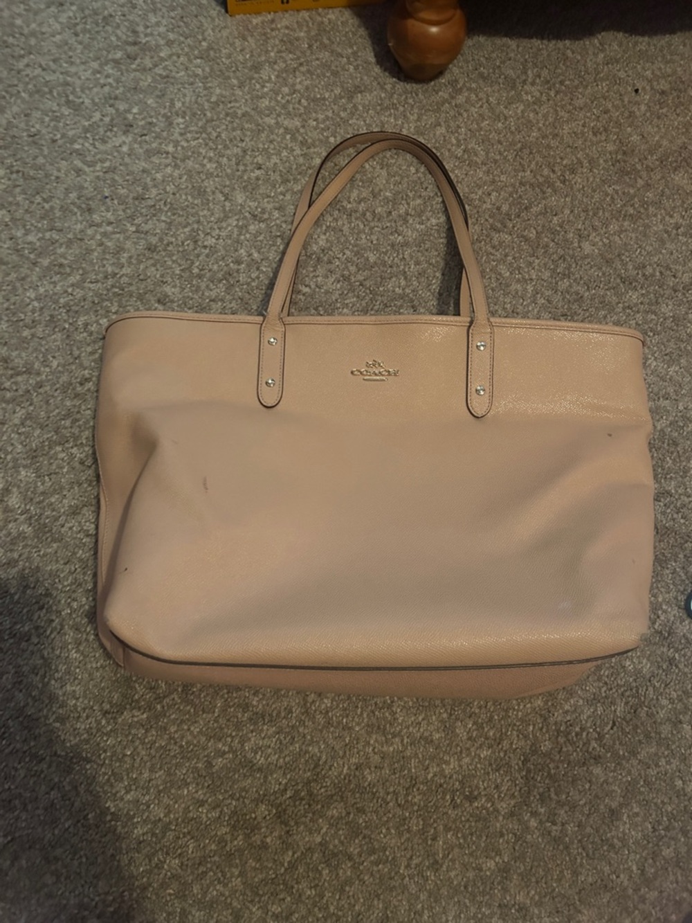 Coach Blush Pink Leather Tote with Double Handles